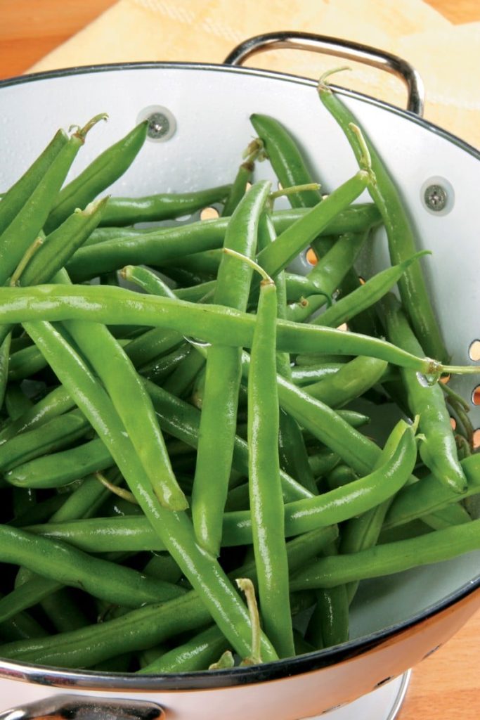 Green Beans in White Colander Food Picture