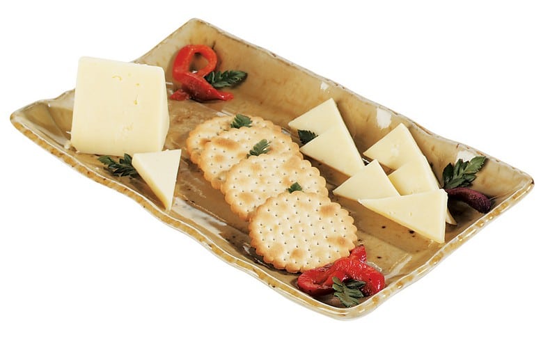Sharp Cheddar Cheese and Crackers with Garnish Food Picture