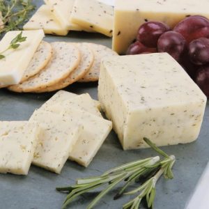 Havarti Cheese with Garnish on Rock Slab Food Picture