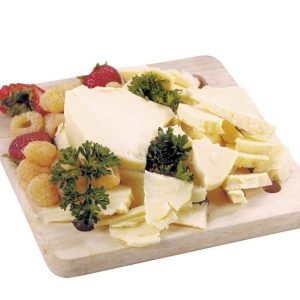 Horseradish Cheese with Garnish on Wooden Board Food Picture