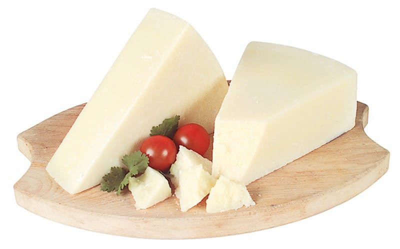 Romano Cheese with Garnish on Wooden Surface Food Picture