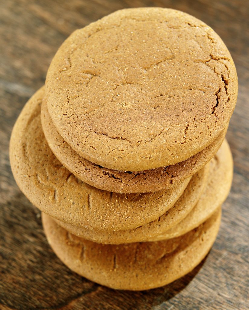 Stack of Ginger Snap Cookies on Table Food Picture