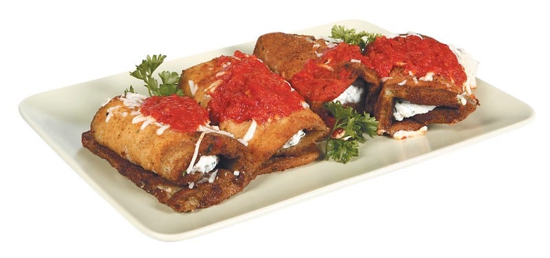 Stuffed Eggplant on Garnish with Plate Food Picture