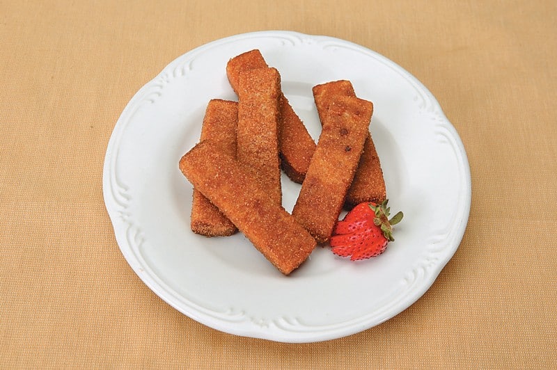 French Toast Sticks on a Plate with a Strawberry Food Picture