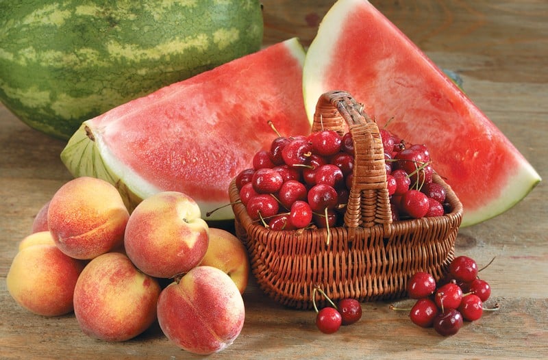 Assorted Fruit on Wooden Surface Food Picture