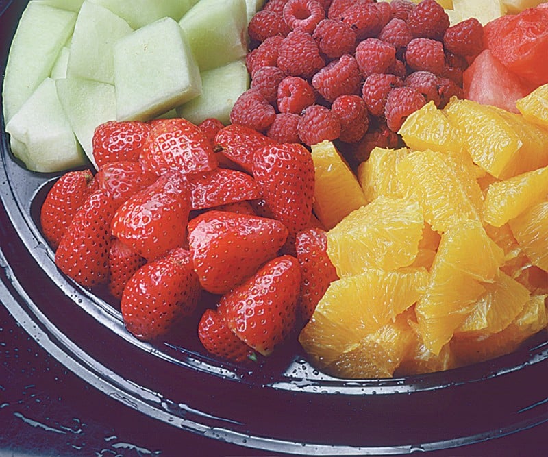 Assorted Fruit on Black Tray Food Picture
