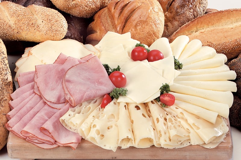 Ham and Cheese Assortment with Bread Food Picture