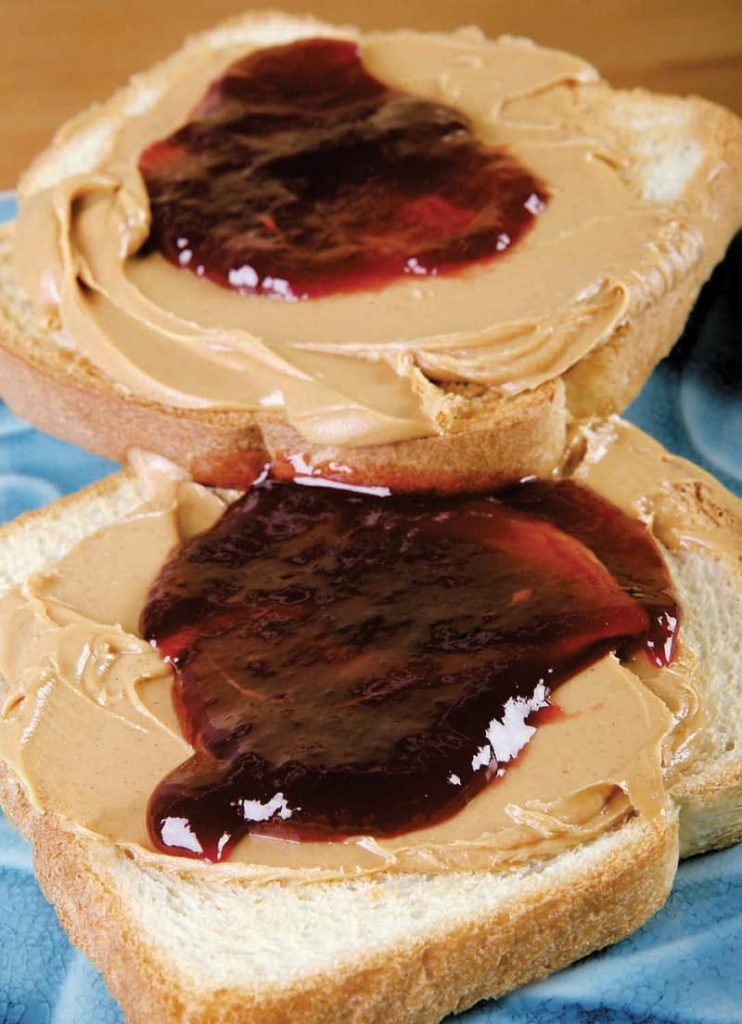 Peanut Butter and Jam Bread Slices Food Picture