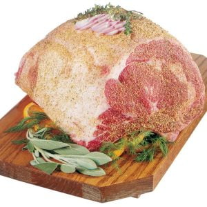 Boneless Raw Beef Rib Roast on Dark Wooden Board Food Picture