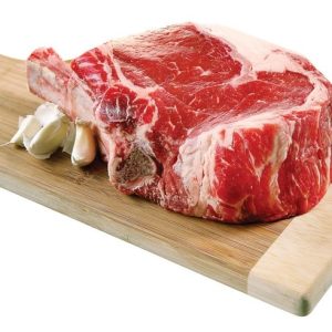 Boneless Raw Beef Rib Roast on Wooden Board with a Handel Food Picture