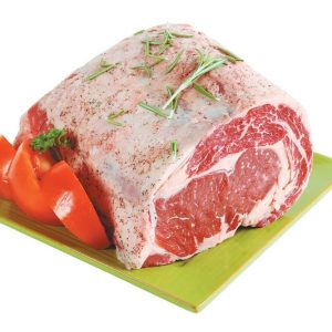 Boneless Raw Beef Rib Roast on a Green Dish Food Picture