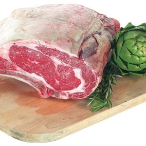 Boneless Raw Beef Rib Roast Standing on a Wooden Board Food Picture