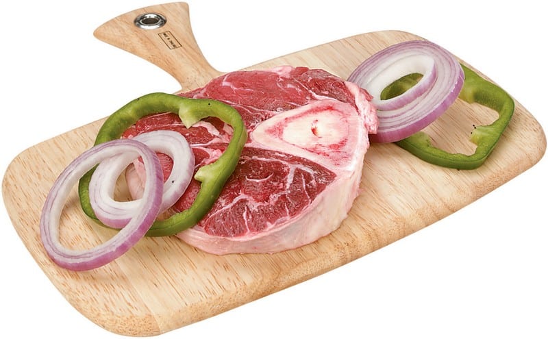 Raw Beef Shank on Wooden Board Food Picture