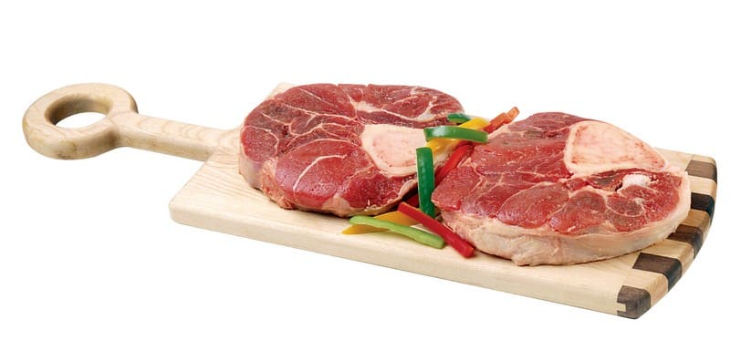 Raw Beef Shank on a Wooden Board Food Picture