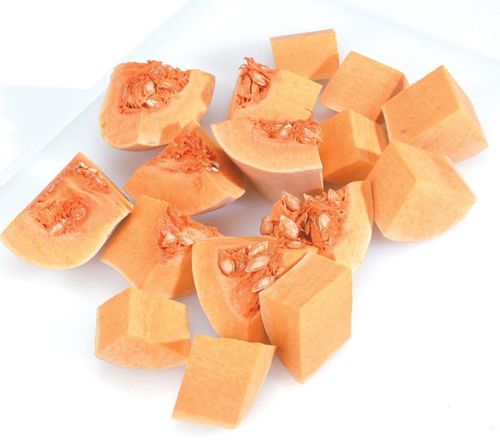 Cubed Butternut Squash on White Surface Food Picture