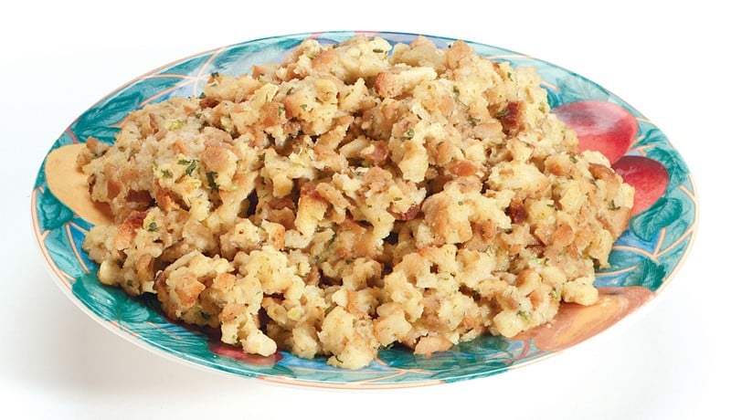 Stuffing in Multi-Colored Plate Food Picture