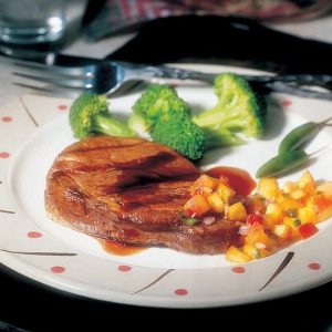 Teriyaki Steak on Decorative Plate Food Picture